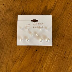 NWT Lauren Conrad Faux Pearl Stud Earrings 5 pairs